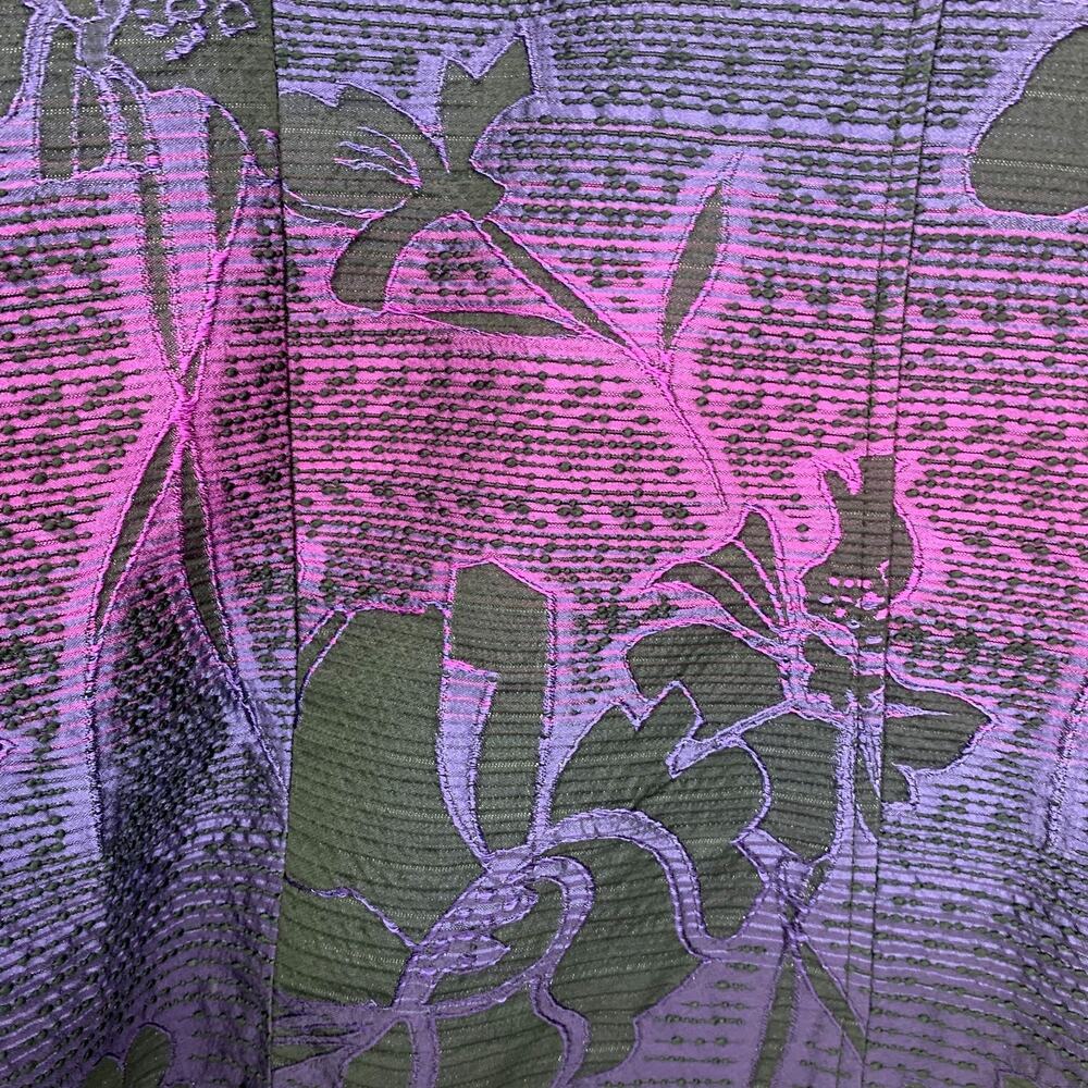 Chico's Sz 3 Purple Ombre Floral Jacket & Matching Sateen Tank 2 Pc Set XL - Picture 6 of 7